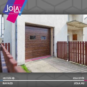 Diós szekcionált garázskapu bevilágítóval, Ravazdon, szekcionált kapu, garázskapu